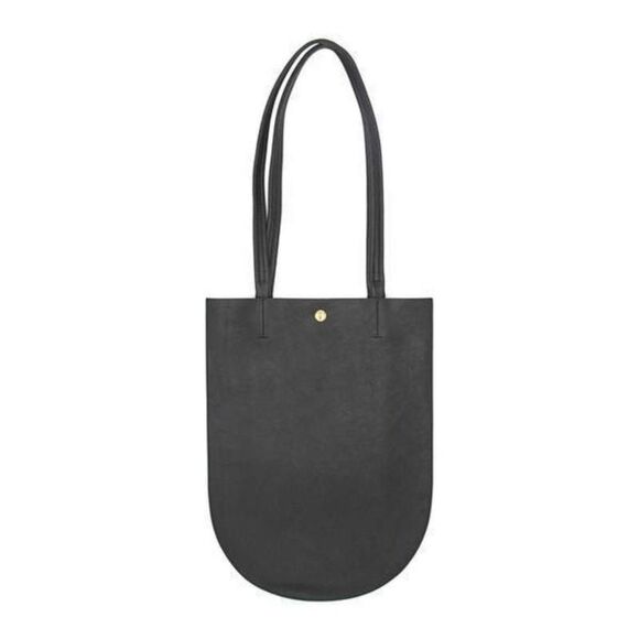 MINOR HISTORY Anthropologie Half Moon Tote Black Leather Semi Circle - Picture 10 of 10